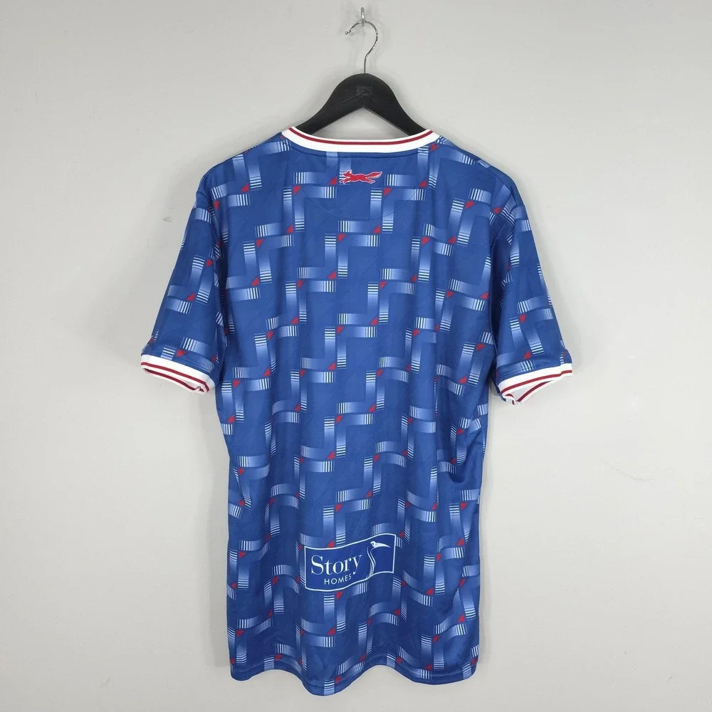 Carlisle United Jersey Mens XL Blue Soccer Football Umbro Bimson Story Homes
